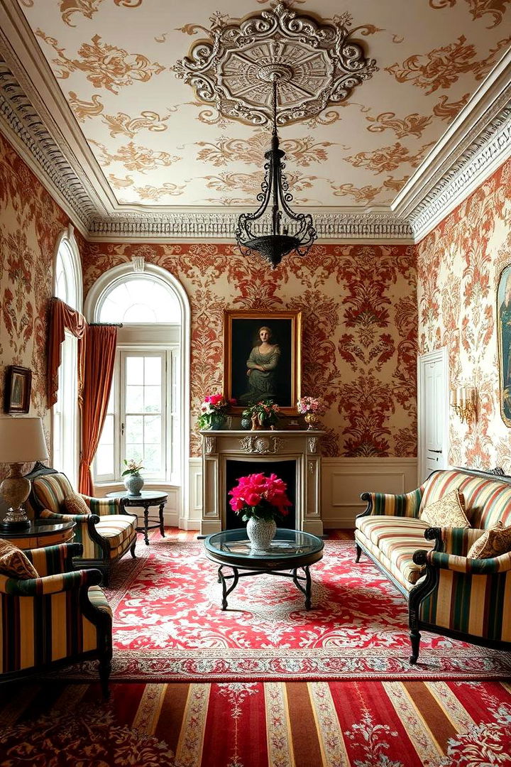 Opt for Victorian Wallpapers - 25 Victorian Living Room Ideas