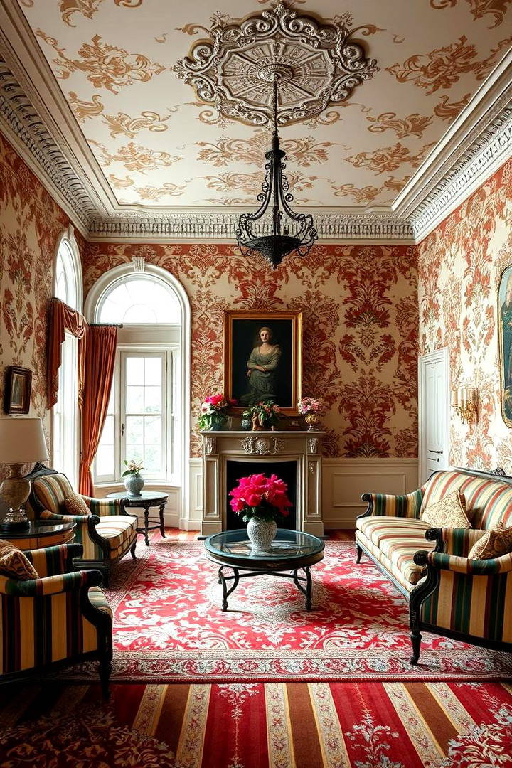 Opt for Victorian Wallpapers - 25 Victorian Living Room Ideas