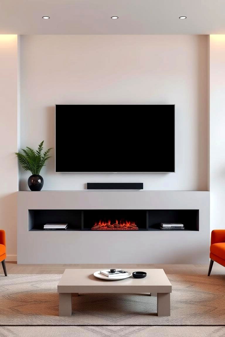 Opt for a Fireplace with Integrated TV - 25 Tv Over Fireplace Ideas