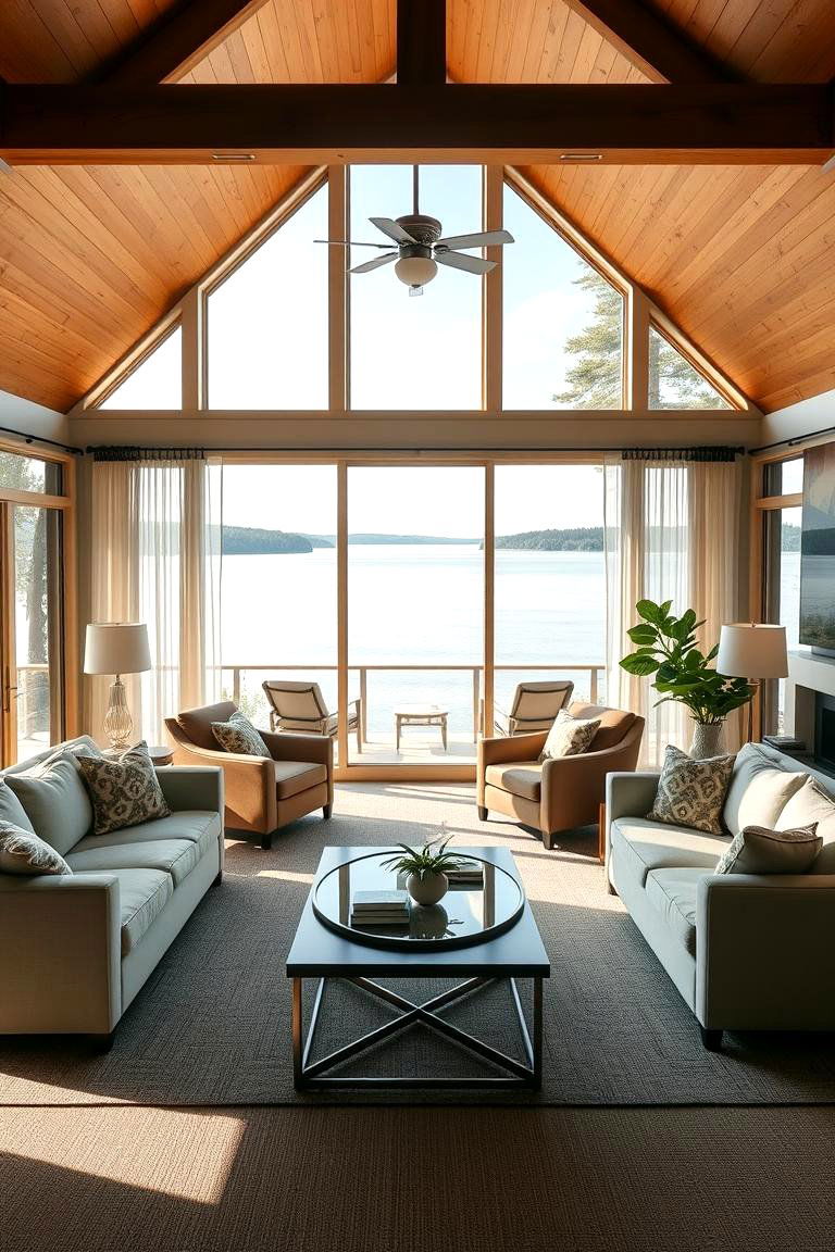 Optimizing Views with Strategic Furniture Placement - 25 Lake House Decorating Ideas