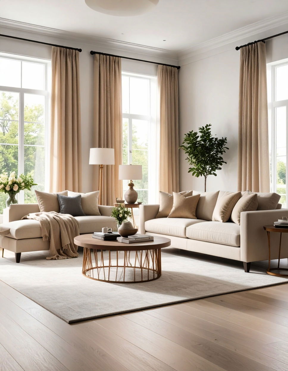 Opting for Custom Window Treatments Transitional Living Room Ideas