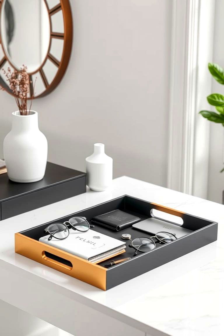 Organize Your Essentials with a Modern Tray - 25 Tray Decor Ideas