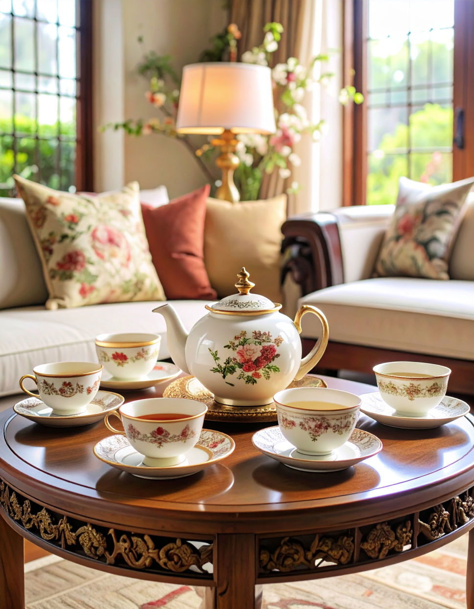 Oriental Tea Sets for a Functional Focal Point