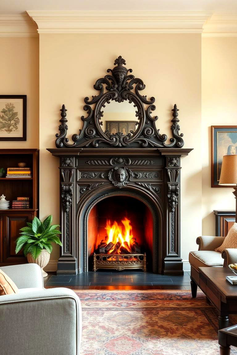 Ornate Cast Iron Fireplaces for Historic Grandeur - 25 Traditional Fireplaces
