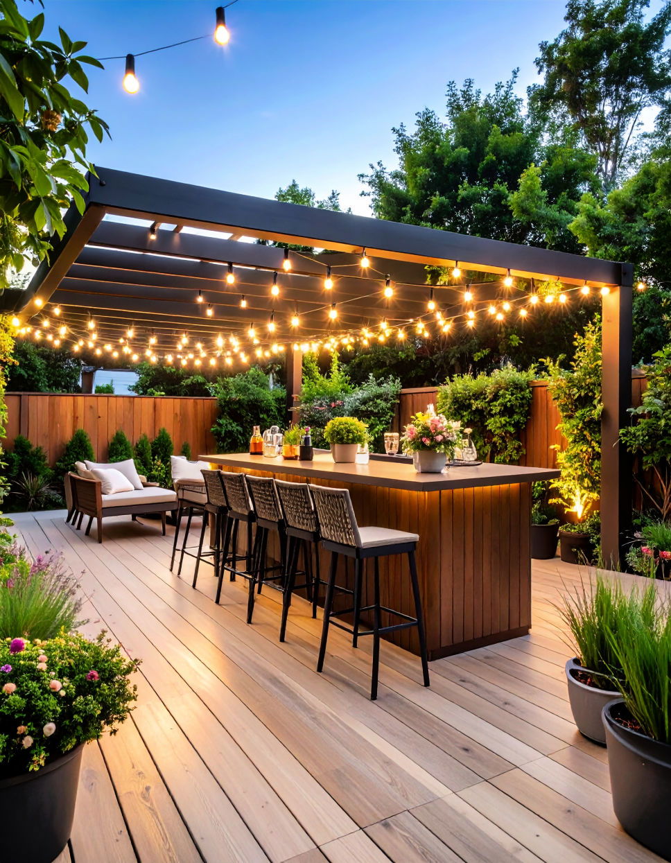 Outdoor Bar for Entertaining Townhouse Patio Ideas