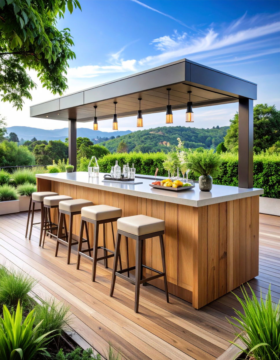 Outdoor Bar with Stools