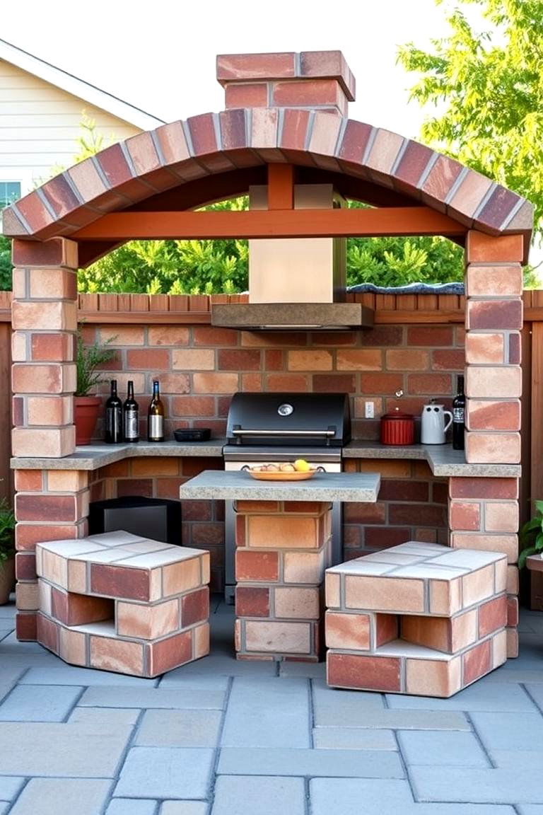 Outdoor Barbecue Area - 25 Cinder Block Garden Ideas
