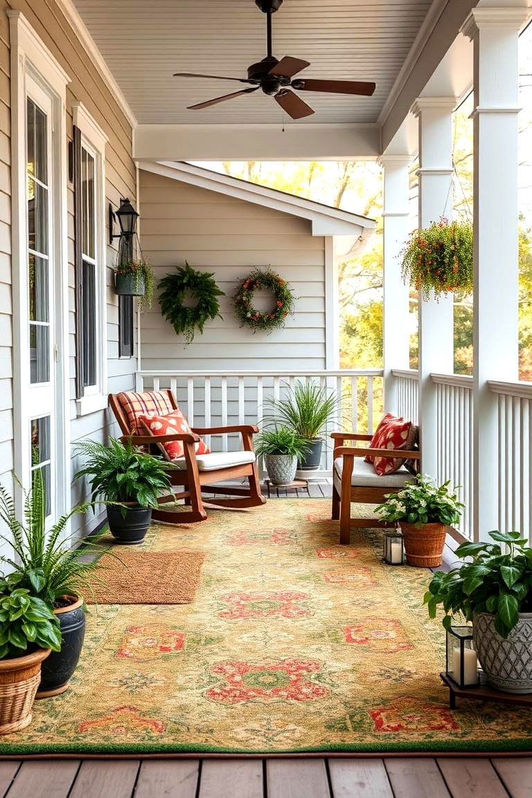 Outdoor Carpet for Cozy Comfort and Added Warmth - 25 Porch Flooring Options
