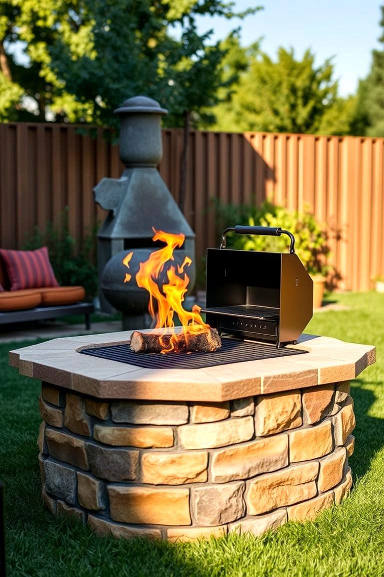 Outdoor Fire Pit with Grill - 25 Fire Pit Ideas