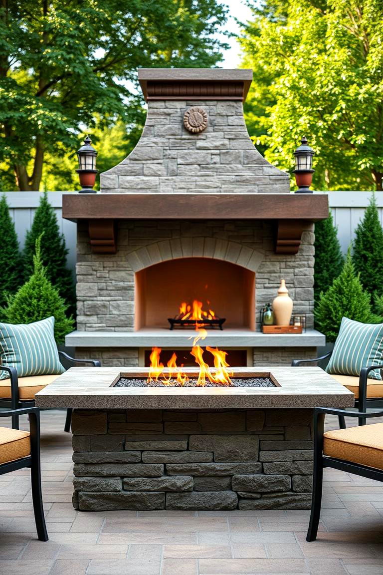 Outdoor Fire Pit with Mantel - 25 Fire Pit Ideas