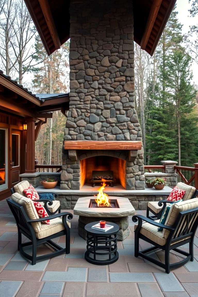 Outdoor Fireplace - 25 Cabin Fireplace Ideas