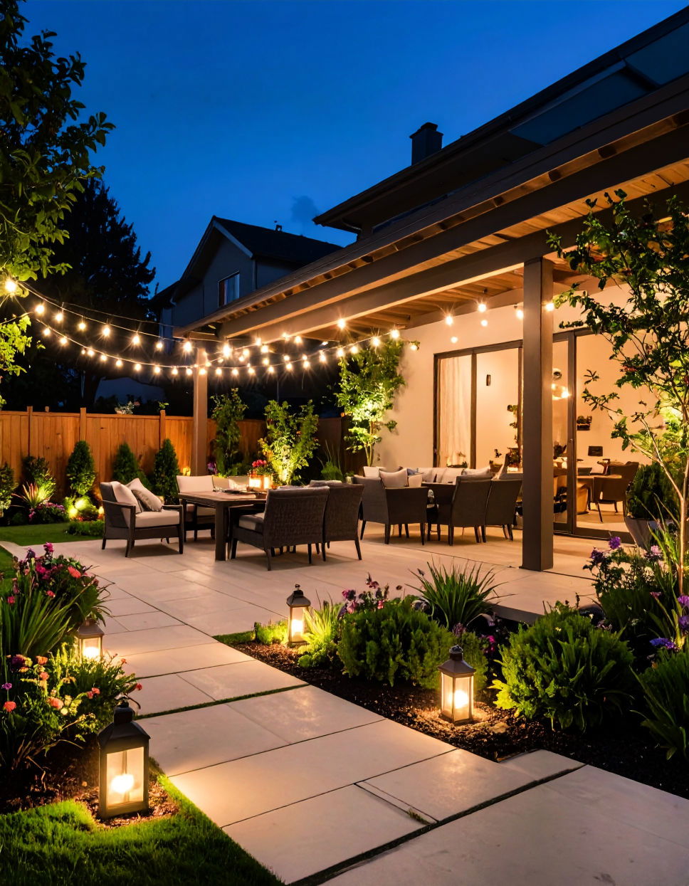 Outdoor Lighting for Ambiance Townhouse Patio Ideas