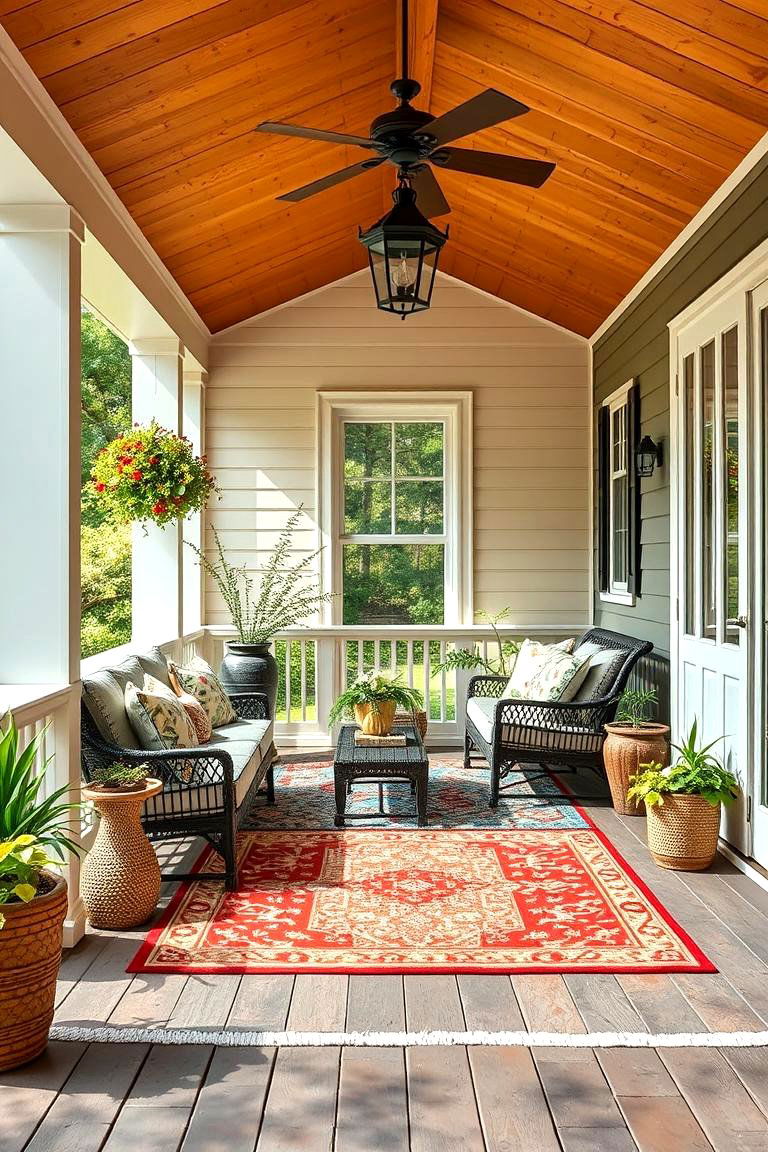 Outdoor Rugs for Comfort and Style - 25 Three Season Porch Ideas