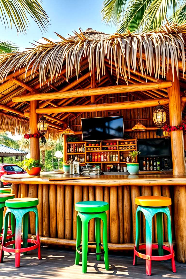 Outdoor Tiki Bar - 25 Tropical Backyard Ideas