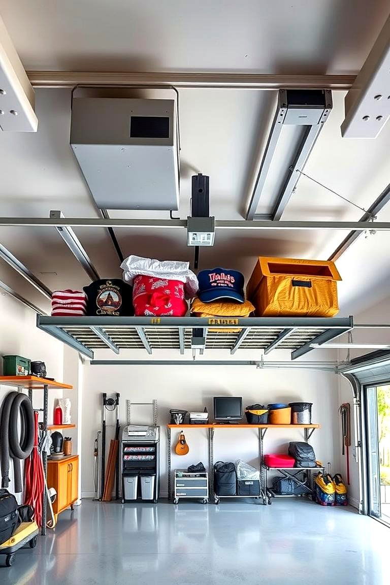 Overhead Garage Shelving - 25 Garage Shelving Ideas