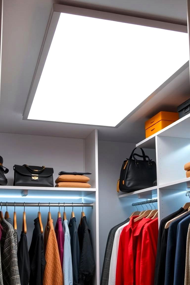 Overhead LED Panel Lighting - 25 Closet Lighting Ideas