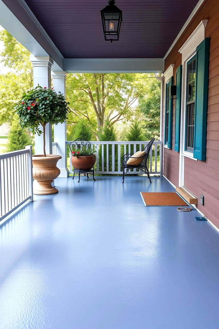Painted Concrete for Budget Friendly Porch Refresh - 25 Porch Flooring Options