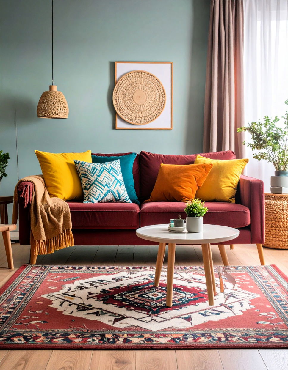 Layer with Textured Throws and Pillows