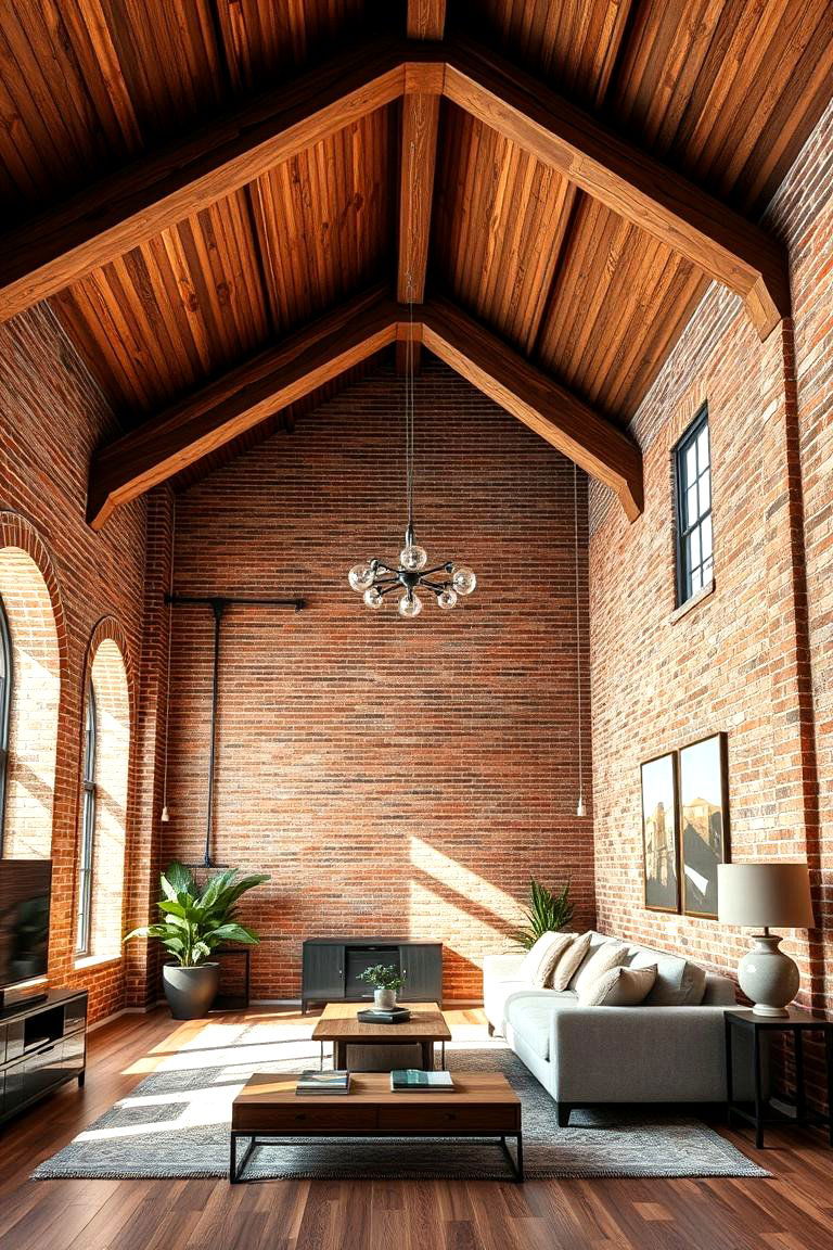 Pairing Vaulted Ceilings with Exposed Brick and Beams - 25 Vaulted Ceiling With Beams