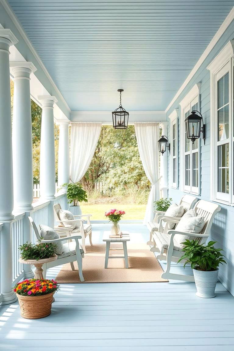 Pale Powder Blue for Airy Calm - 25 Porch Paint Colors