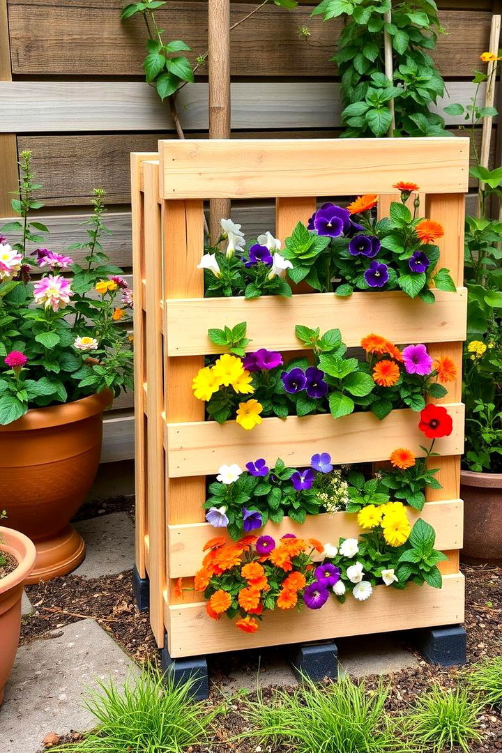Pallet Garden with Edible Flowers - 25 Vertical Pallet Garden Ideas