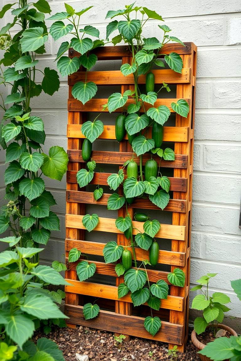 Pallet Trellis - 25 Cucumber Trellis Ideas