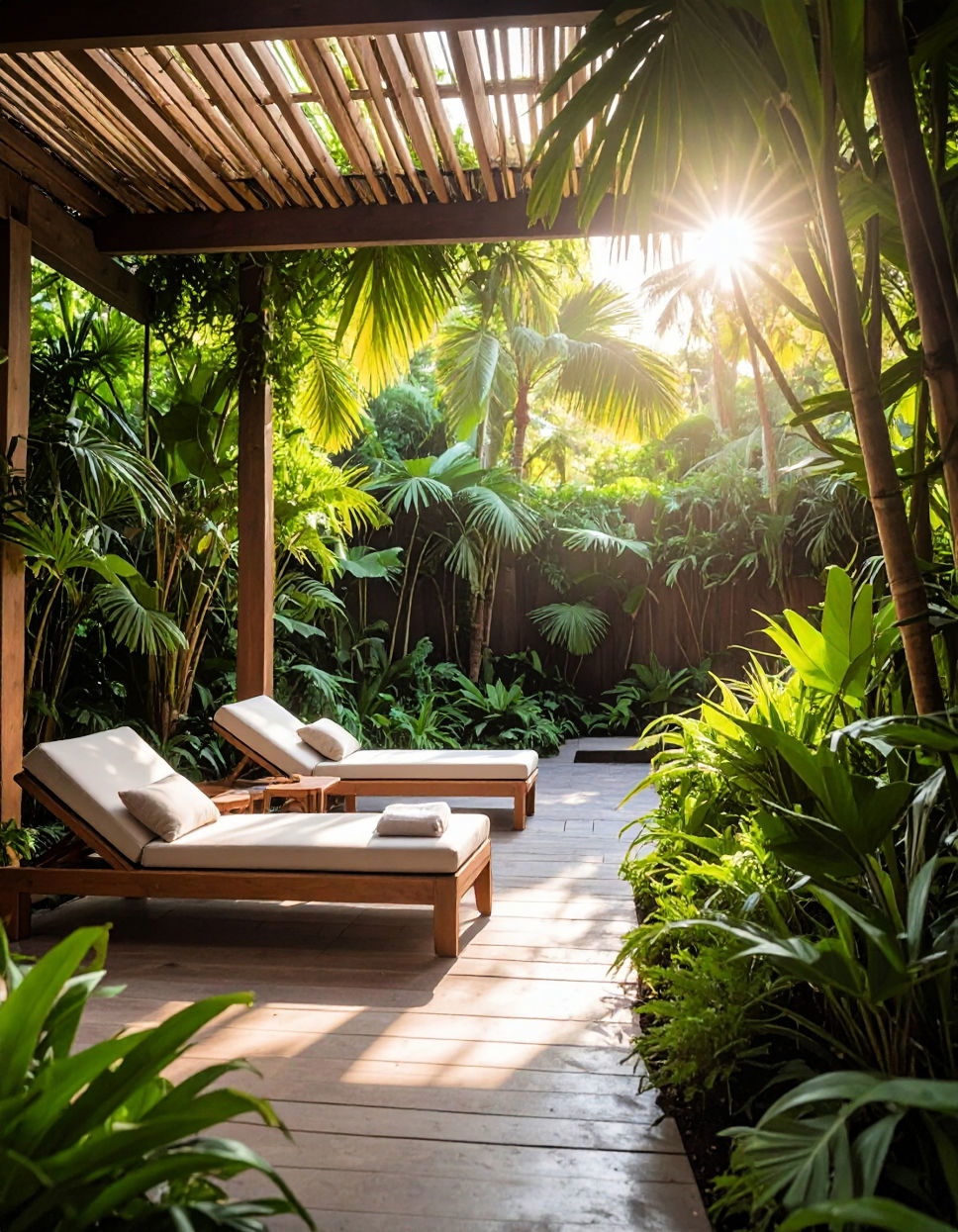 Palm Leaf Canopy Tropical Backyard Ideas