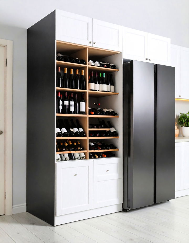 Pantry with a Wine Cooler for Entertaining Walk in Pantry Ideas