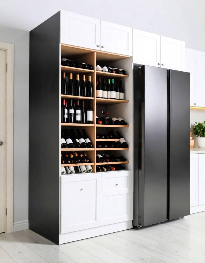 Pantry with a Wine Cooler for Entertaining Walk in Pantry Ideas