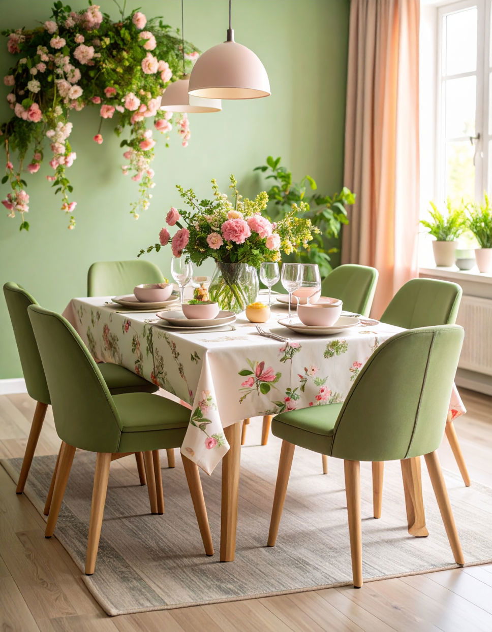 Pastel Green and Floral Prints for a Charming Feminine Touch