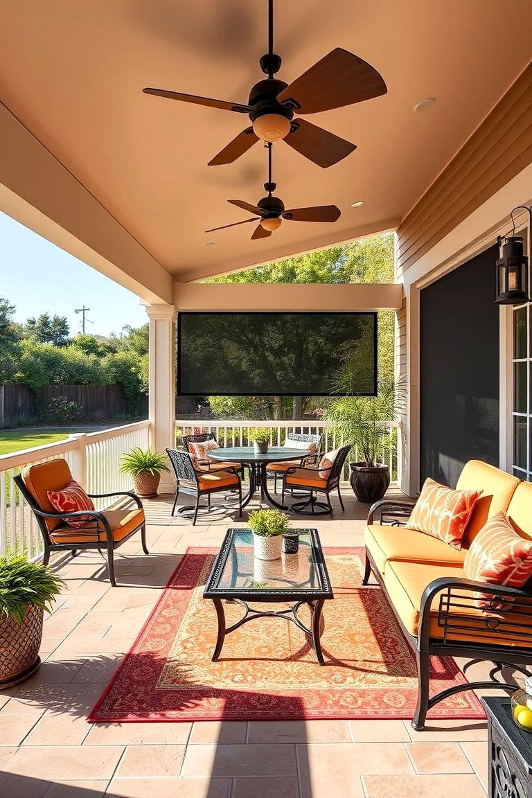 Patio with Retractable Screens - 25 Florida Backyard Ideas
