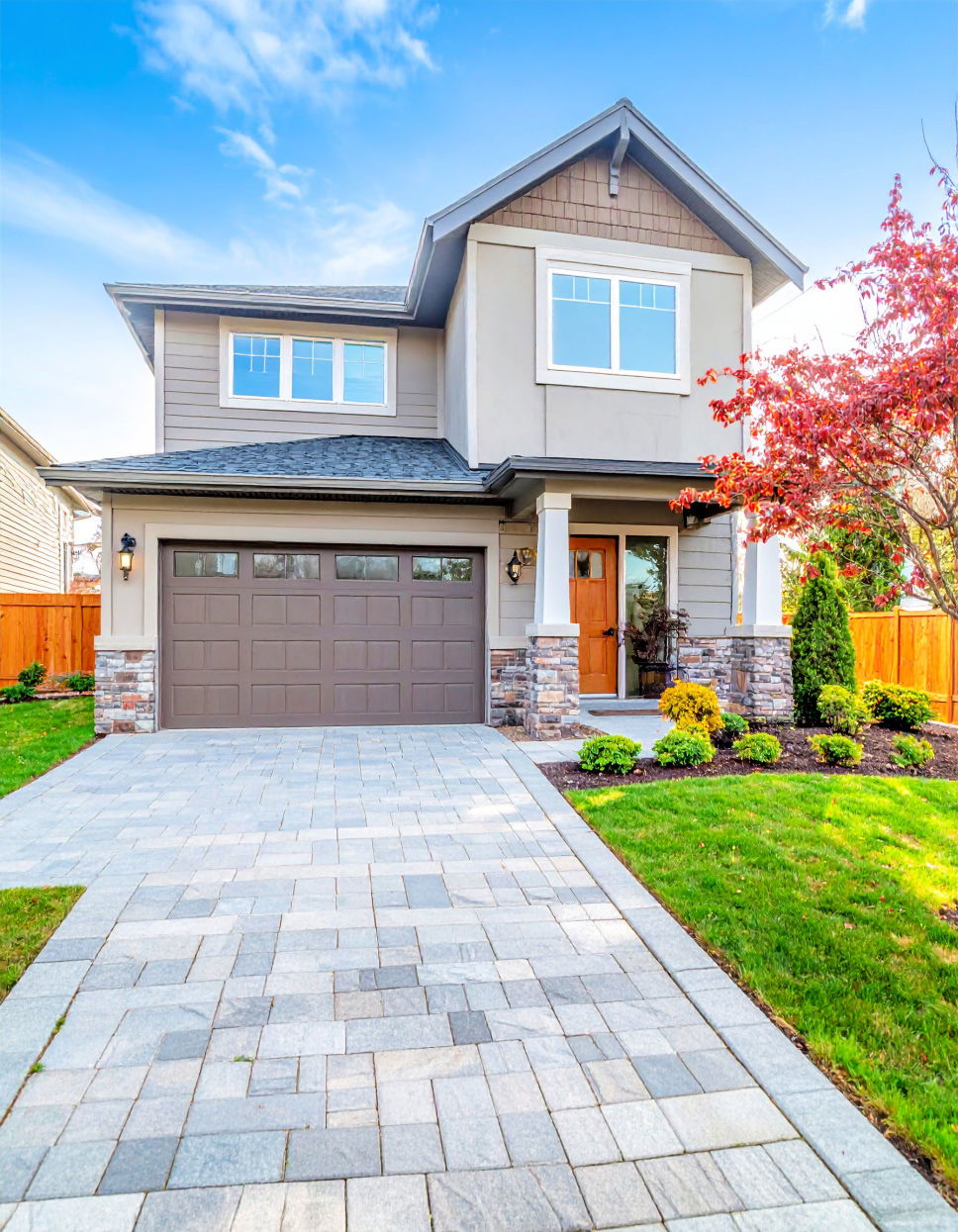 Paver Pathway Leading to Garage