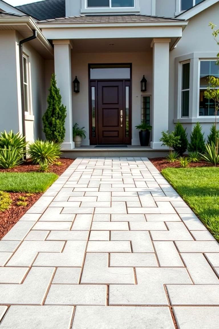 Paver Walkways for a Modern Touch - 25 Front Walkway Ideas