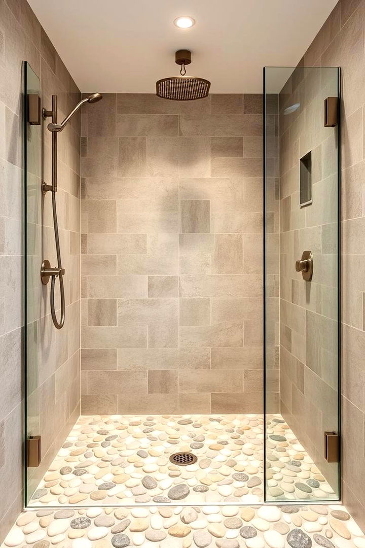 Pebble Tiles for a Spa Inspired Shower - 25 Walk-in Shower Tile Ideas