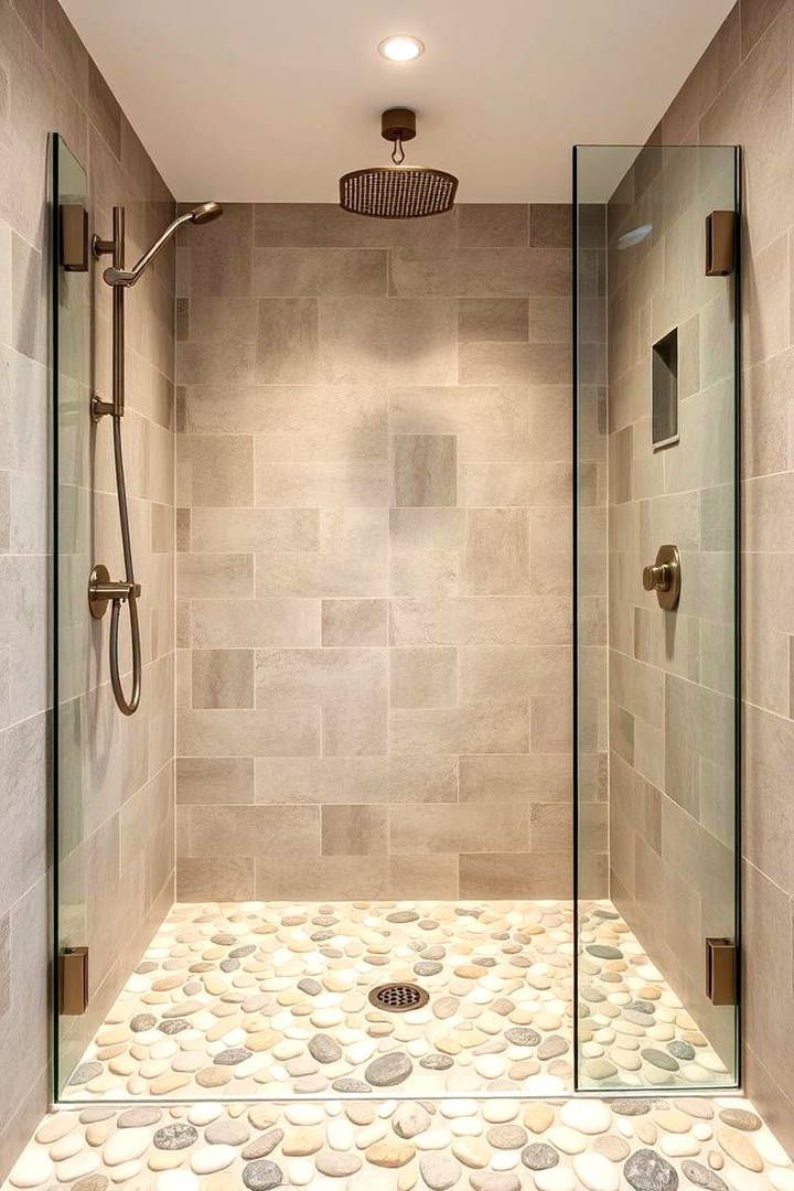 Pebble Tiles for a Spa Inspired Shower - 25 Walk-in Shower Tile Ideas