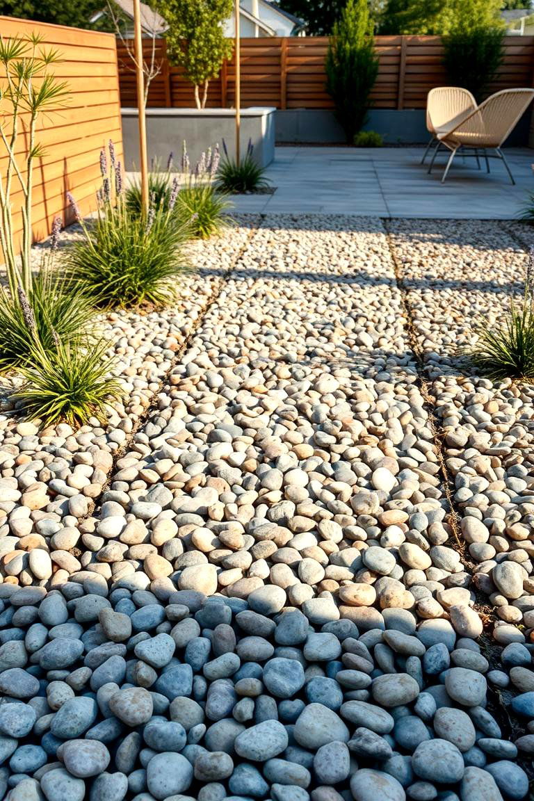 Pebble Walkways for Texture and Contrast - 25 Front Walkway Ideas
