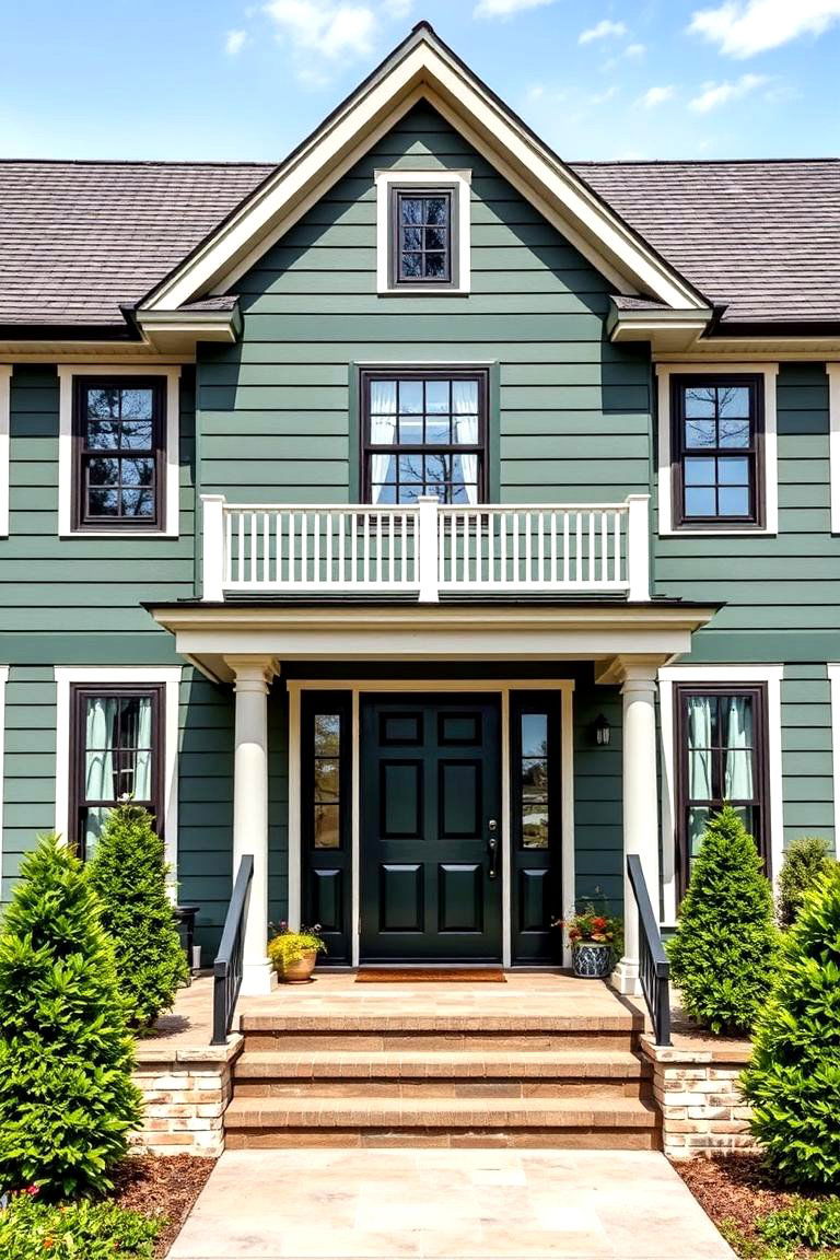 Perfect for Different Architectural Styles - 25 Forest Green House With Black Trim