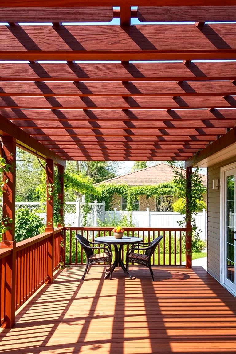 Pergola Style Cover for a Semi Shaded Experience - 25 Covered Deck Ideas