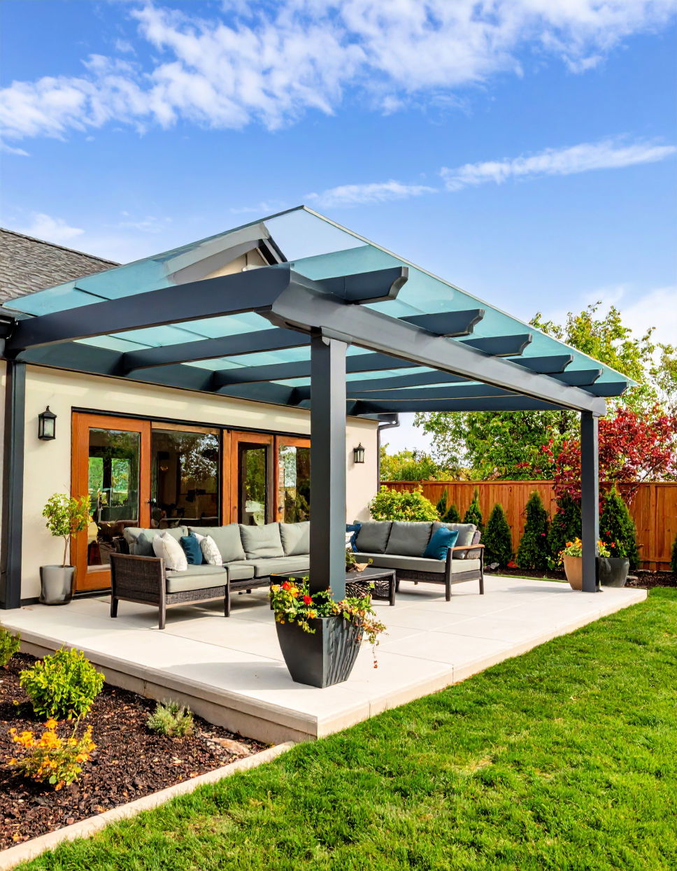 Pergola with Clear Acrylic Roof