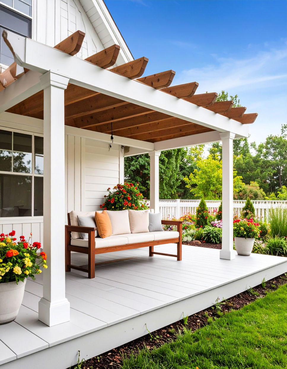 Pergola with Floating Bench