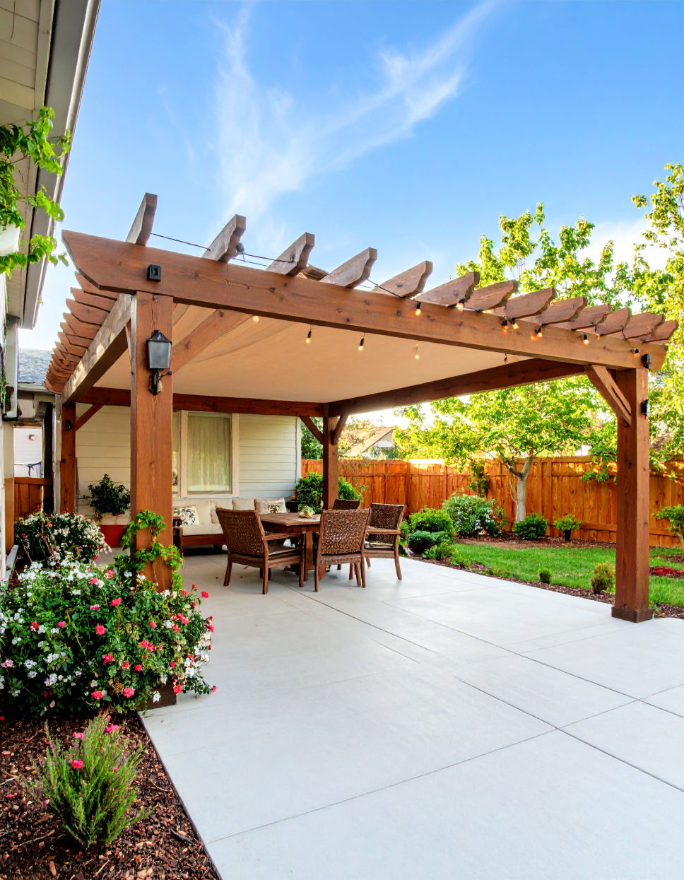 Pergola with a Retractable Canopy
