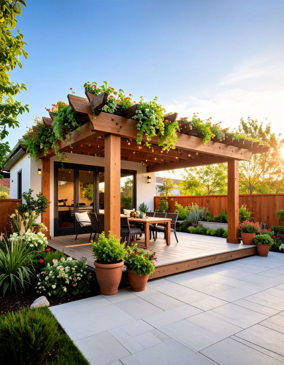 Pergola with a Roof Garden