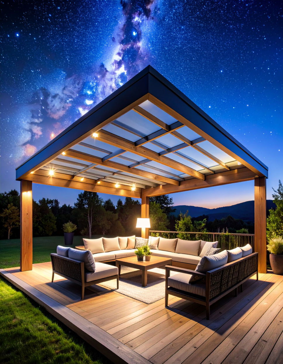 Pergola with a Skylight