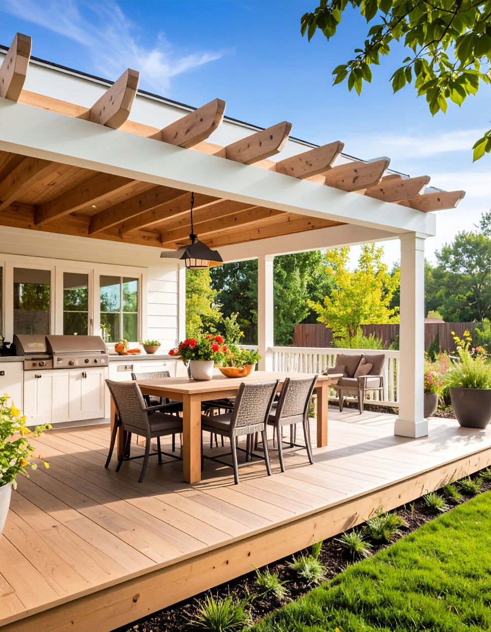 Pergola with an Outdoor Kitchen