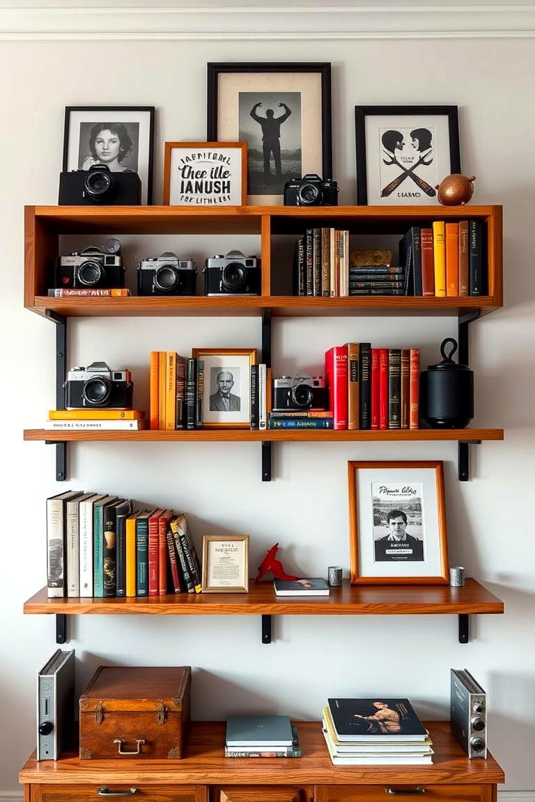 Personalized Display Shelving for Inspiration - 25 Man Cave Office Ideas
