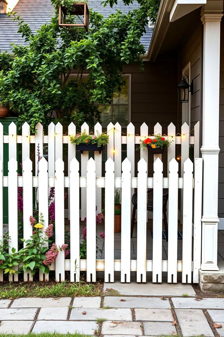 Picket Fence for Privacy - 25 Farmhouse Patio Ideas