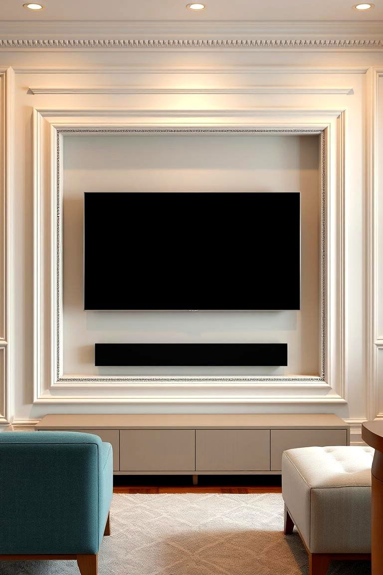 Picture Frame Molding for Elegant Detailing - 25 Tv Accent Wall Ideas