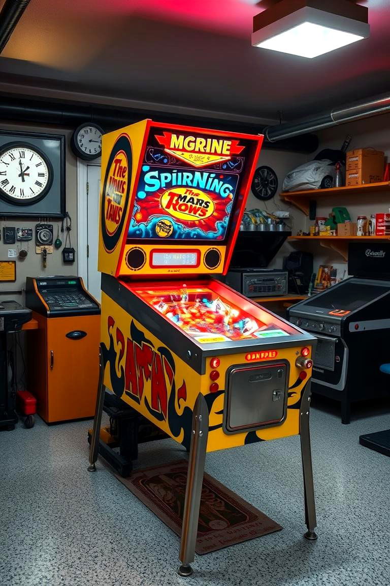 Pinball Machine Paradise - 25 Garage Game Room Ideas