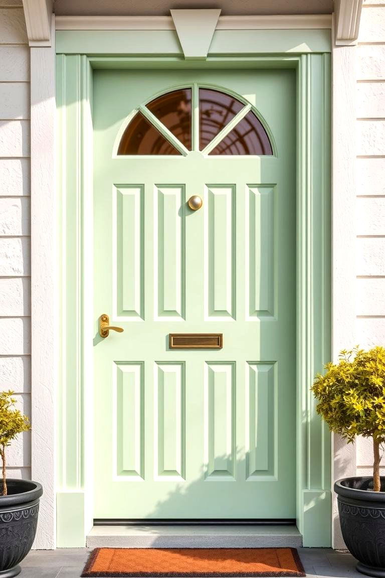Pistachio Green for a Light Retro Feel - 25 Green Front Door Ideas