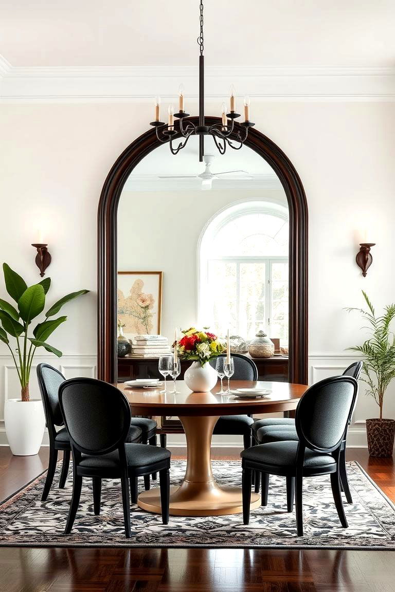 Place a Large Mirror to Expand the Space - 25 masculine dining room ideas